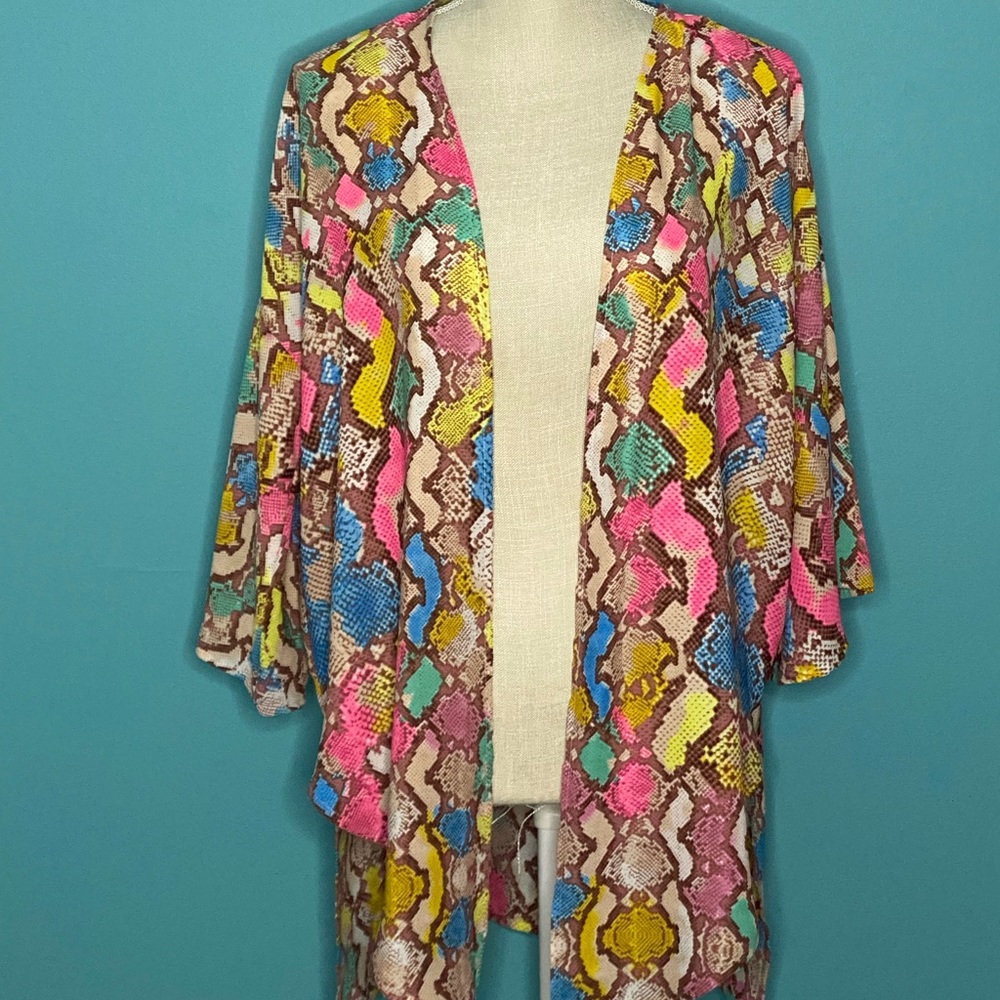 Colorful snakeskin kimono
